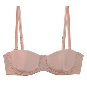 Fleur du Mal 32D Charlotte Convertible Strapless Bra Tan NWOT Balconette